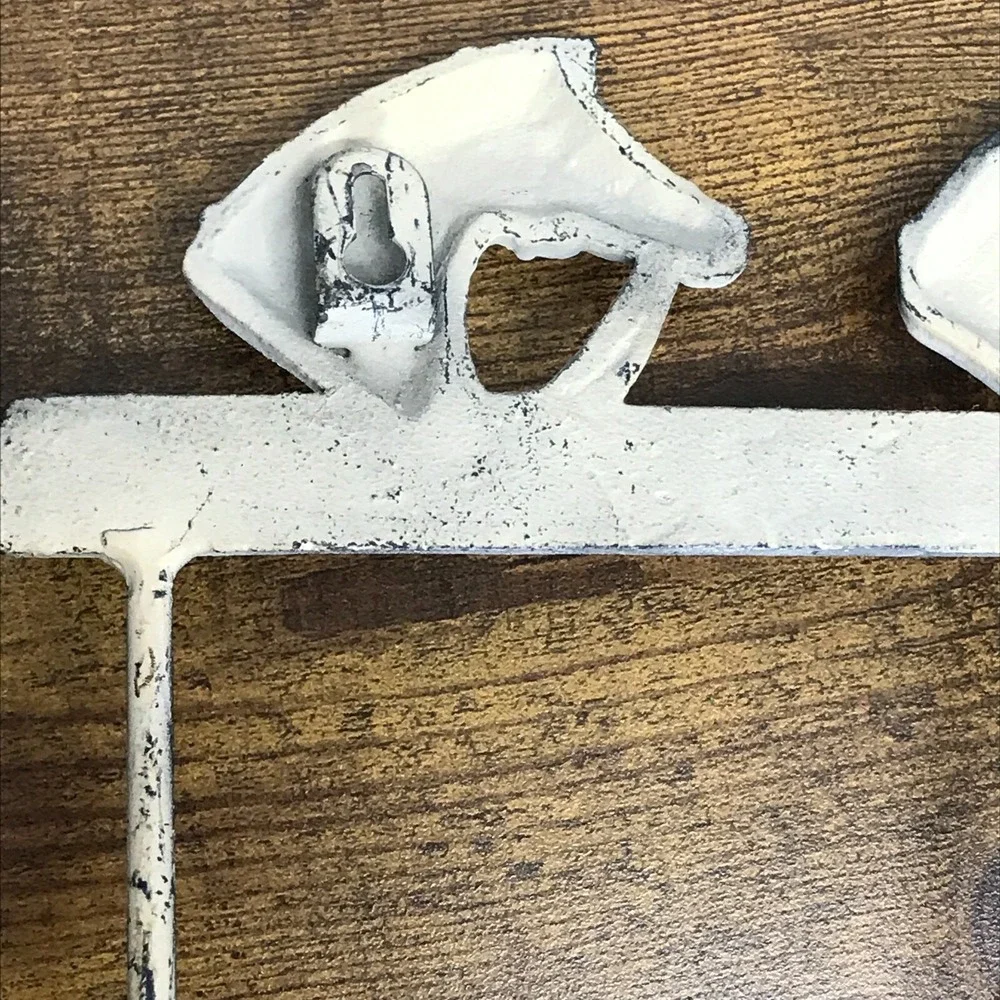 Cast‎ Iron Horse Head 3 Hook Coat Hat Rack Wall Hanger Rustic Country Western